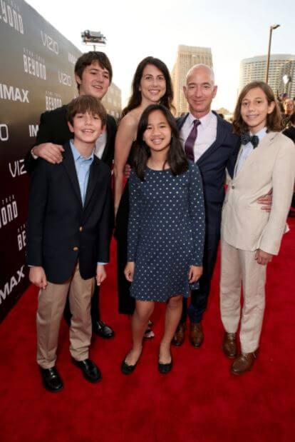 Ted Jorgensen son Jeff Bezos with his wife and children.
